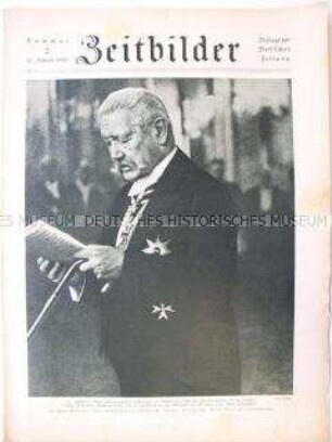 Illustrierte Beilage der "Vossischen Zeitung" mit Porträts von Hindenburg und Mahatma Gandhi