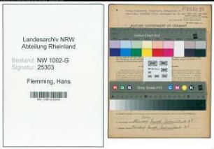 Entnazifizierung Hans Flemming, geb. 12.09.1899 (Angestellter)