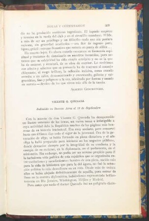 Vicente G. Quesada : Fallecido en Buenos Aires el 19 de Septiembre