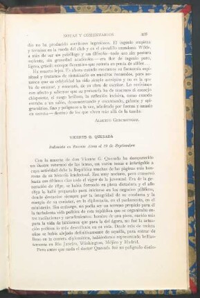 Vicente G. Quesada : Fallecido en Buenos Aires el 19 de Septiembre