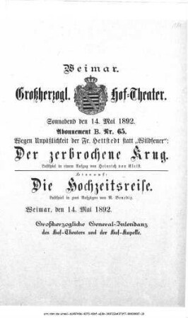 Die Hochzeitsreise