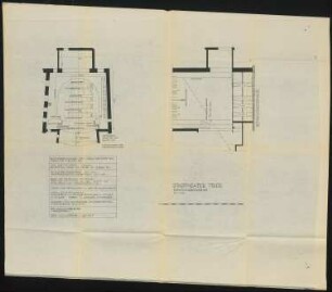 Stadttheater, Trier: Bühnengrundriss und Bühnenlängsschnitt 1:100