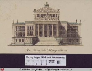 Ansicht des königlichen Schauspielhauses am Berliner Gendarmenmarkt.