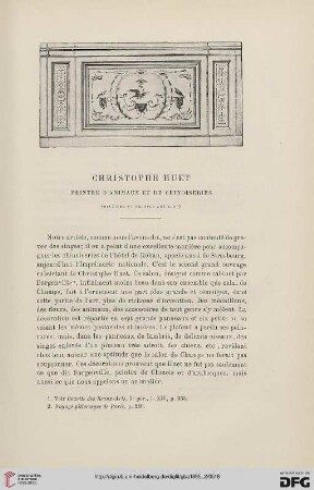 3. Pér. 14.1895: Christophe Huet, 2 : peintre d'animaux et de chinoiseries