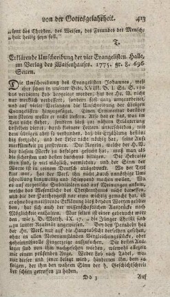 Erklärende Umschreibung der vier Evangelisten.
