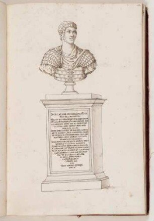 Bildnisbüste des römischen Kaisers Magnentius, in: Series continuata omnium Imperatorum [...], Bd. 2, Bl. 35