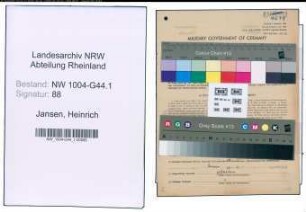 Entnazifizierung Heinrich Jansen , geb. 18.09.1901 (Gelderheber)
