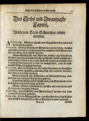 Das Sechs und Zwantzigste Capitel ...
