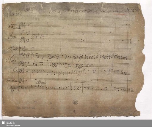 Il pazzo per forza. Excerpts - Mus.3549-F-23 : V (2), orch