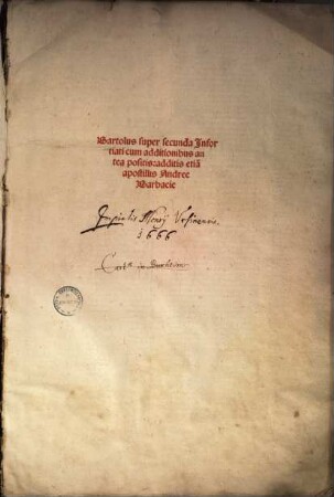 Bartolus super secunda Infortiati