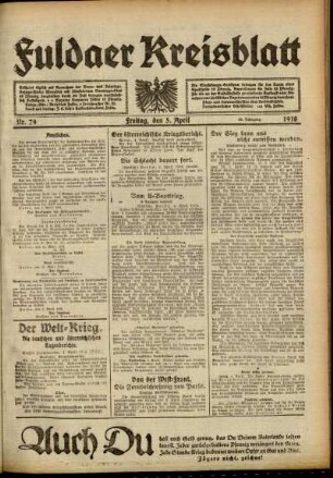 Ausgabe vom Freitag, den 05. April 1918.