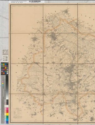 Topographische Karte des Kreises Gladbach. Im Auftrag der Kreisstände nach den Generalstabskarten, den Katasterkarten und anderen Materialien bearbeitet von A. Hofacker, Landmesser in Ddf. 1887 / Berliner lith. Institut