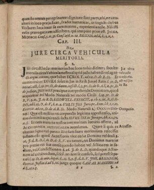 Cap. III. De Jure Circa Vehicula Meritoria.