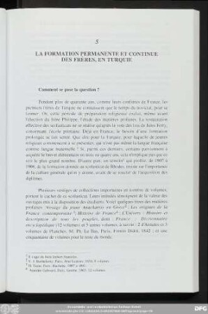 5 La Formation Permanente Et Continue Des Frères, En Turquie