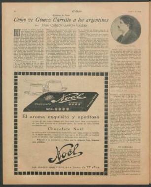 Cómo ve Gómez Carrillo a los argentinos : Crónicas de París