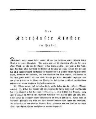 ¬Das¬ Karthäuser Kloster in Basel