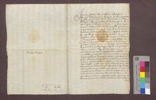 Der Basler Bischof Johann Konrad von Reinach-Hirtzbach gestattet dem Domkapitular Thomas Philipp von Reinach, ein Testament zu errichten.
