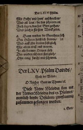 Der LXV. Psalm Davids [-] Der LXIX. Psalm Davids