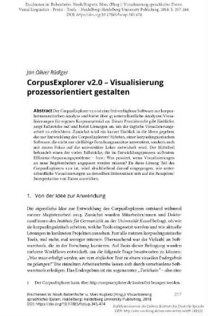 CorpusExplorer v2.0 – Visualisierung prozessorientiert gestalten