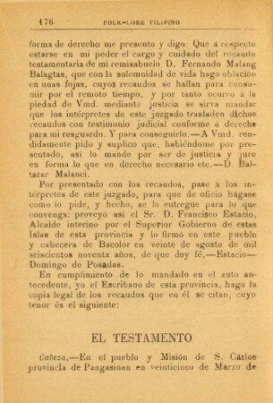 El testamento