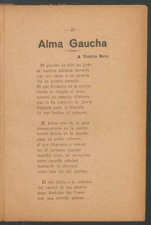 Alma gaucha : A Vicente Bove
