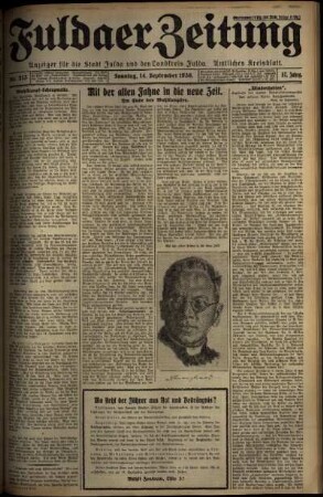 Erste Ausgabe vom Sonntag, den 14. September 1930.