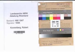 Entnazifizierung Robert Kronenberg , geb. 19.10.1903 (Zollbeamter)