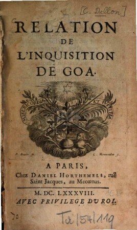 Relation de l'inquisition de Goa
