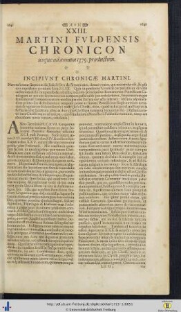 XXIII. Martini Fuldensis Chronicon.