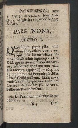 Pars nona.