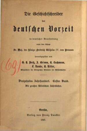 Die großen Kölnischen Jahrbücher : nach der Ausgabe der Monumenta Germaniae