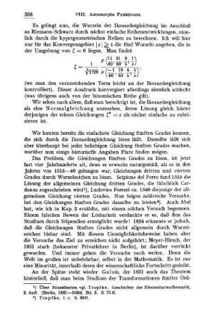 Die Auflösung der beliebigen Gleichung fünften Grades.