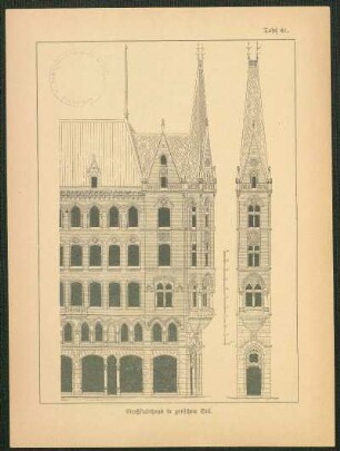 Großstadthaus in gotischem Stil