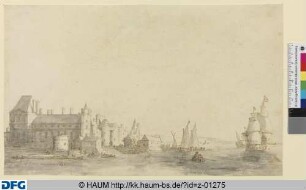 Befestigtes Schloss am Hafen