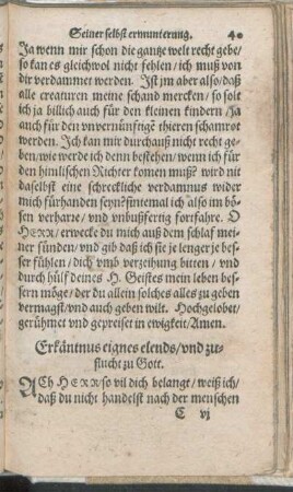 Erkäntnus eignes elends/ vnd zuflucht zu Gott.