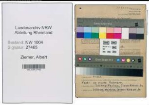 Entnazifizierung Albert Ziemer , geb. 01.03.1905 (Schmied)