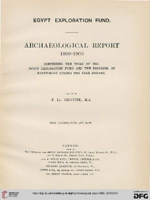 Archaeological report: comprising the work of the Egypt Exploration Fund and the progress of egyptology during the year ...