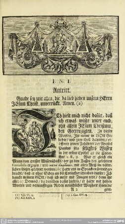 Leichenpredigt : Antritt, Eingang, Abhandlung, Adplication und Gebrauch