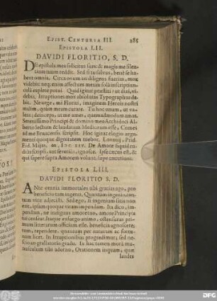 Epistola LIII. Davidi Floritio S. D.