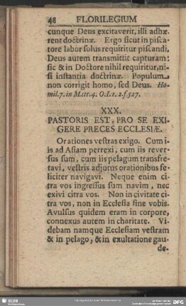 XXX. Pastoris Est, Pro Se Exigere Preces Ecclesiae
