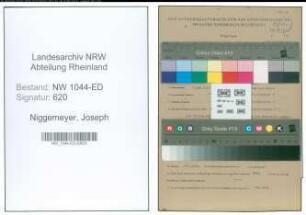 Entnazifizierung Joseph Niggemeyer , geb. 08.05.1898 (Lehrer)