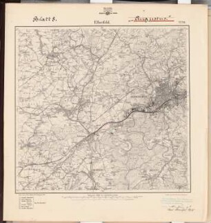 Viergleisiger Ausbau der Eisenbahnstrecke Vohwinkel-Elberfeld Schinkelwettbewerb 1904: Lageplan 1:25000