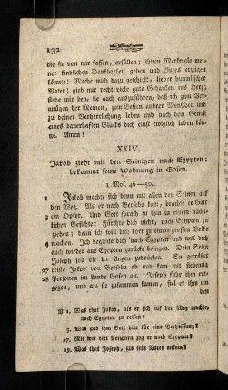 132-139, XXIV. Jakob zieht mit den Seinigen nach Egypten