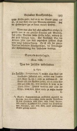 Kap. XIII. [=XIV.] Von den Zufällen insbesondere