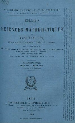 Tome VII. - Aout1883.