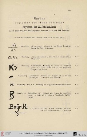 Marken deutscher und skandinavischer Fayencen des 18. Jahrhunderts