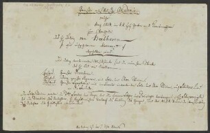 Entwurf eines Anschlagzettels für die Große musikalische Akademie am 7. Mai 1824 im Kärtnthnerthor-Theater von der Hand Anton Schindlers