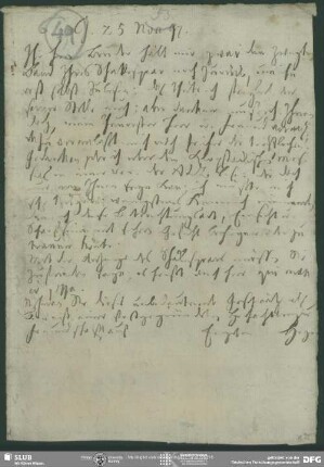 Eigenh. Brief von Christian Gottlob Heyne an August Wilhelm von Schlegel, Göttingen, 25.11.1797