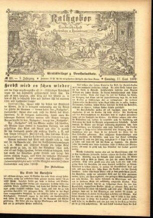 Ausgabe vom Sonntag, den 17. September 1899.