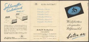 Werbebroschüre Polstermöbel "Adolf Schulze", Kottbusser Ufer 41
